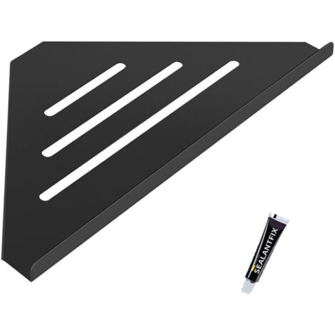 30.5x19.4cm Noir Etagère de Douche D'angle Sans Percage Acier Inoxydable 304 Étagère de Salle de Bain de Savon Shampooing (1/4)