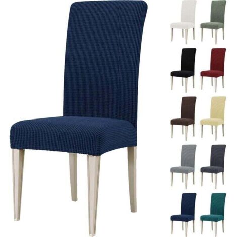 Housse de Chaise, Extensible Housse Chaise Salle à Manger, Universel Housse pour Chaise, Housses de Chaises Lavable, Bleu(4 Pièces) (1/4)