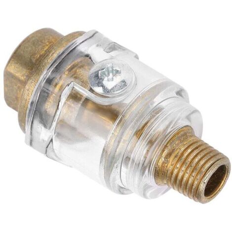 Lubrificateur D'huileur, Lubrificateur en Ligne pour Compresseur D'air, Lubrificateur en Ligne Doré, 1/4" BSP Mini en Ligne pour Outil Pneumatique Lubrificateur D'huile Lubrificateur Compresseur Tuyau