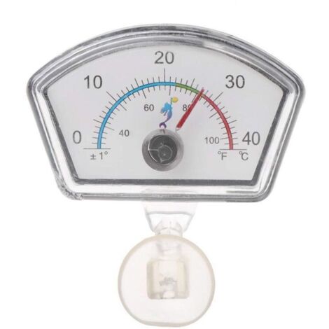 0-40 degrés Celsius Pointeur de thermomètre pour reptiles d'aquarium , ventouse de plongée pour aquarium avec cadran de température, à la mode, pratique et professionnel