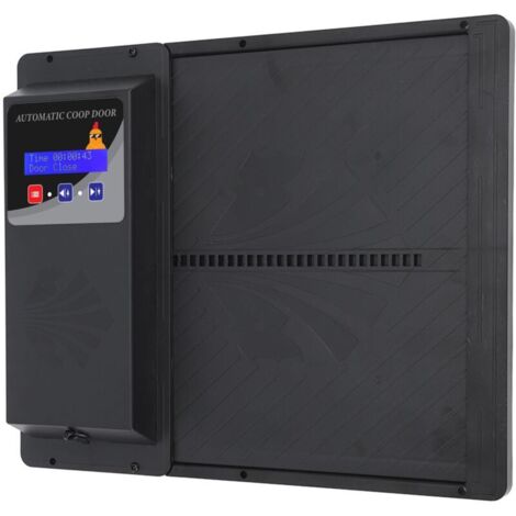 Ouvre-porte automatique pour poulailler USB à ouverture horizontale avec minuterie (noir)