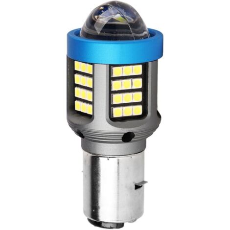 LED moto phare ampoule blanc haute luminosité large vue en alliage d'aluminium moto avant ampoules BA20D