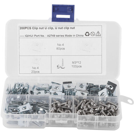Jeu de 200 colliers de serrage en acier au manganèse avec kit de vis autotaraudeuses pour matériel de montage de véhicule automobile