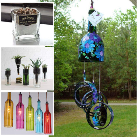 Ensemble de 19 coupe-bouteilles en verre amélioré pour sculpteurs de vin et de bière carrés et ronds, adapté aux supports de coupe en métal à faire soi-même.