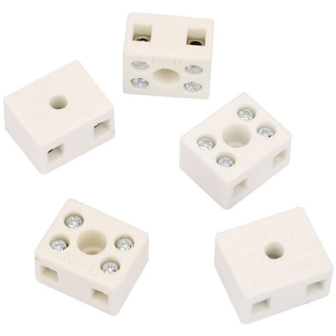Bornier en céramique, lot de 5, pour câbles d'alimentation, prises industrielles spéciales haute tension.