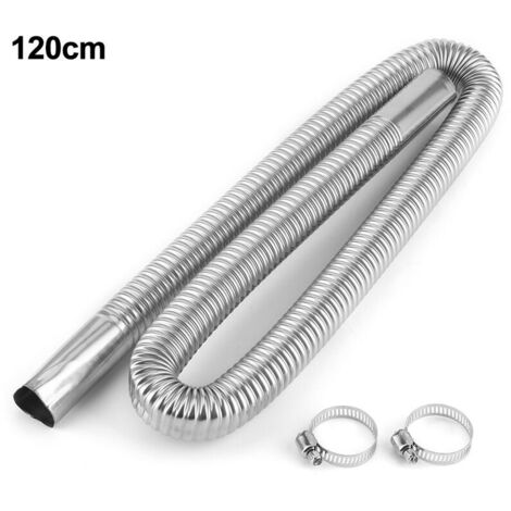 Tuyau d'échappement de chauffage d'air de stationnement en acier inoxydable tuyau d'évacuation de gaz Diesel 2.5cm/1in diamètre intérieur 120cm/47.2in