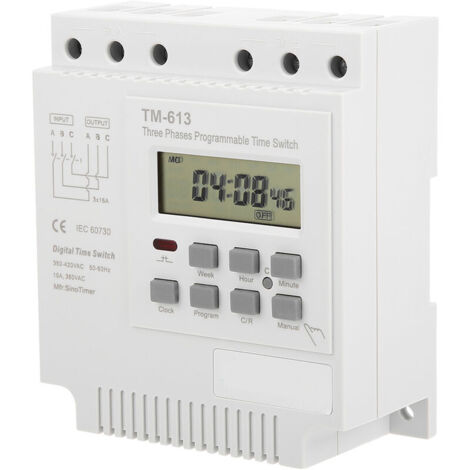 TM-163 Commutateur de minuterie de puissance de contrôle programmable hebdomadaire numérique triphasé 380V