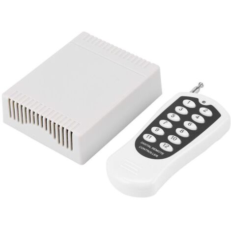 ,Emetteur et récepteur de télécommande RF sans fil DC 12V à 12 canaux, contrôleur d'interrupteur à distance sans fil