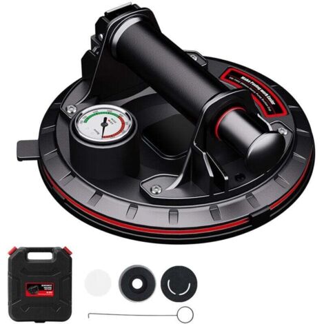 Ventouse à Vide Robuste 8", Poignée Ventouse de levage en Verre,Capacité de Charge de 110 kg,Ventouse Industrielle pour le Levage de Surfaces Planes et Non Pporeuses (1/4)