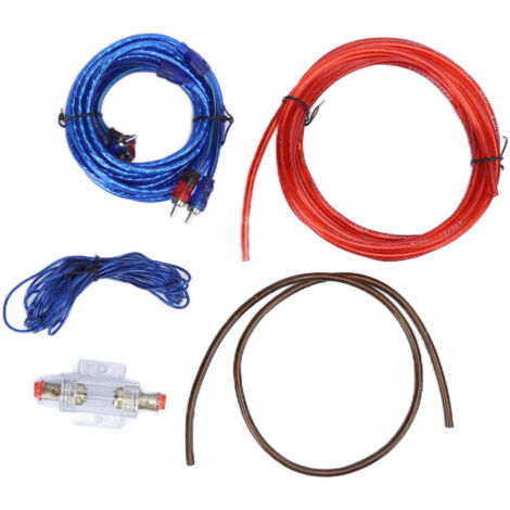 Kit de câblage d'alimentation d'amplificateur, kit de câblage d'ampli facile à utiliser pour caisson de basses de voiture pour haut-parleurs numériques pour amplificateur de jeu de voitur