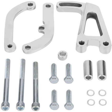 Support de montage de pompe de direction assistée en alliage d'aluminium poli, compatible avec les moteurs SBC Chevy 262-400