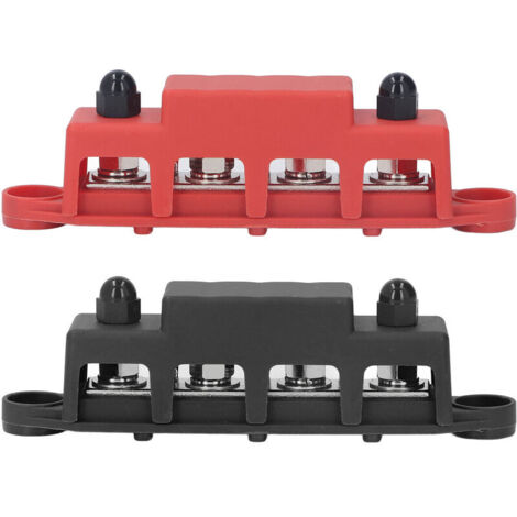 Bloc de Distribution d'énergie M8, 2 pièces, vis 4 bornes, barre omnibus DC 48V 250A pour bateau Automobile (1/4)