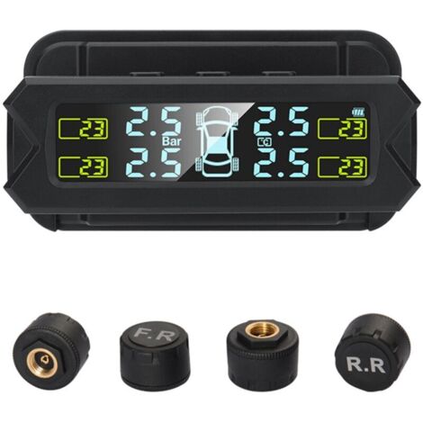 Système d'alimentation solaire à rétroéclairage automatique avec écran LCD de surveillance de la pression des pneus