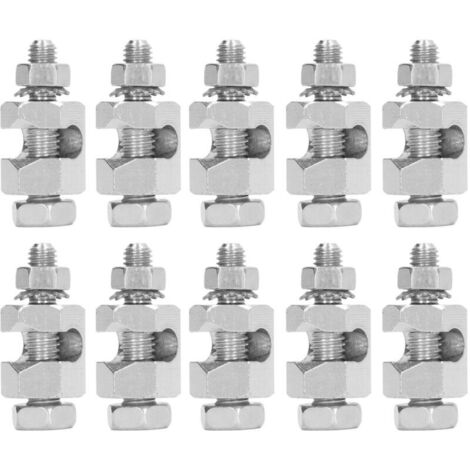 10 pièces pince de câble de Protection contre la foudre pince de câble de Protection de mise à la terre hexagonale externe en cuivre pour Module PV