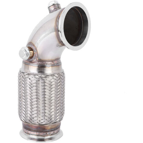 3in Steel V Band to V Band Downpipe Low 90 Degree avec w Flex Bellow O2 Bungs Plug (1/4)