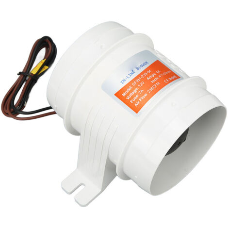 Souffleur d'air de cale en ligne 4 pouces DC12V 235CFM ventilateur électrique marin en ligne à haut débit d'air pour camping-cars bateaux Yachts