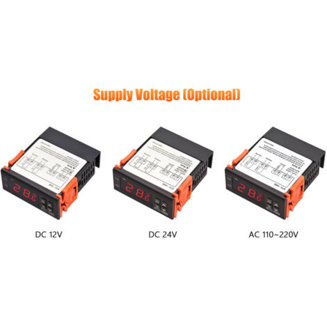 Régulateur de température numérique STC-1000 Régulateur intelligent DC 12 V Thermostat de réfrigérateur Prise en charge du chauffage/refroidissement/Correction de la température (1/4)