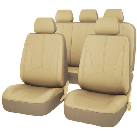 Housse de siège auto universelle en cuir respirant, ensemble complet d'accessoires d'intérieur de voiture adaptés aux véhicules SUV (1/4)