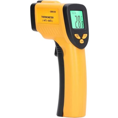 Thermomètre infrarouge industriel sans contact, pistolet de mesure de température portatif – 50 à 550 degrés Celsius