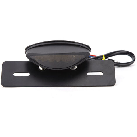 Feu arrière de moto universel rétro LED, indicateur lumineux de plaque d'immatriculation de frein (noir)
