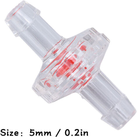 Clapet anti-retour 1 voie, tuyau en plastique PP, diaphragme d'arrêt d'eau, barbe pour alimentation d'admission d'air, 5mm Transparent, 10 pièces