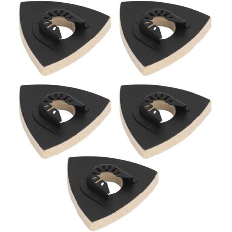 Coffret de tampons de polissage en laine avec base en acier allié, tampons triangulaires en feutre, pour outils oscillants