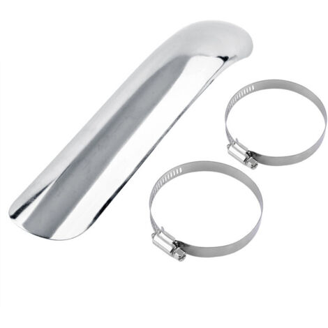 Protection thermique en acier pour pot d'échappement courbé Honda argenté