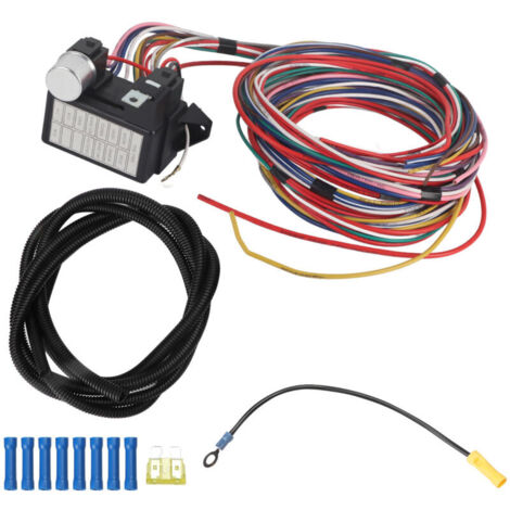 Faisceau de câblage universel à 12 circuits pour voiture hot rod, accessoire pour véhicule