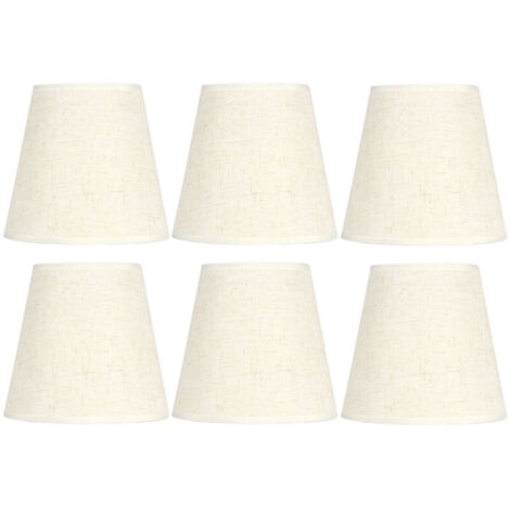 Lot de 6 abat-jour en tissu style nordique épuré, pour lustre mural E14.