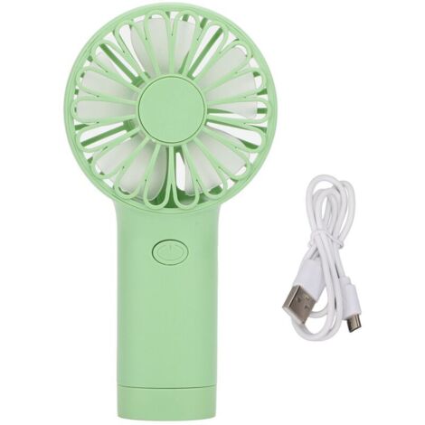 Ventilateur portatif vert, alimenté par batterie, Rechargeable par USB, petit pour voyage, pique-nique, bureau
