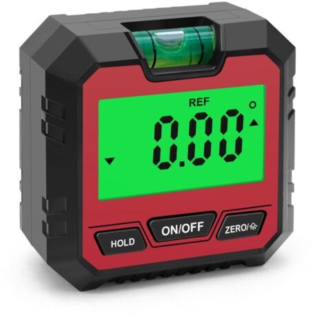 Inclinometre,Cube d'angle de recherche de 90 ° Rapporteur d'angle numérique LCD étanche Inclinomètre Boîte biseautée pour scie à onglet, test et réparation automobile travail du bois