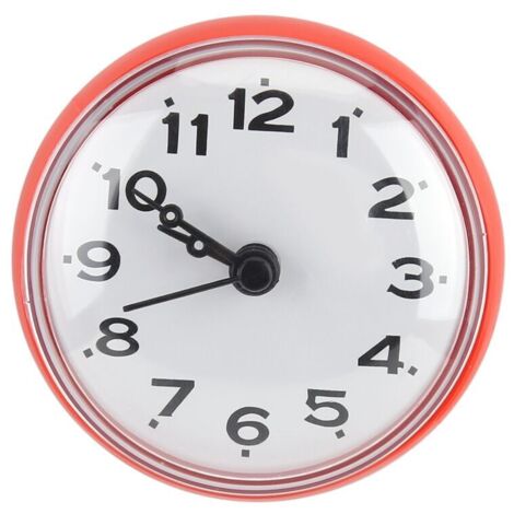 tanche Ventouse Mur Fenêtre Miroir Bain Douche Horloge Salle De Bains Accessoires Rouge (1/4)