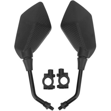 Rétroviseur de moto en Fiber de carbone, 2 pièces, couleur 22mm, miroir de guidon universel pour Scooter ATV