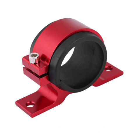 Support de montage pour pompe à carburant automobile en alliage d'aluminium 50 mm, avec fixation pour filtre unique et berceau rouge. (1/4)