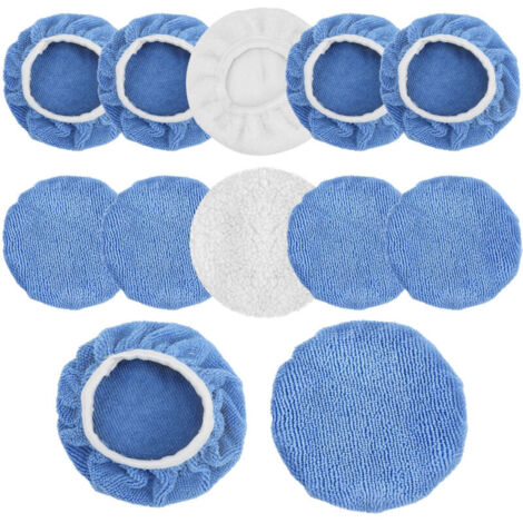 Lot de 12 tampons de polissage en microfibre pour voiture, camion, moto, vélo, bateau, yacht