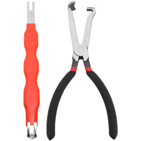 Pince de déconnexion électrique, outil multifonctionnel pour retirer les longues bougies d'allumage, pour retirer les tuyaux de carburant, adapté à la réparation automobile, rouge (1/4)