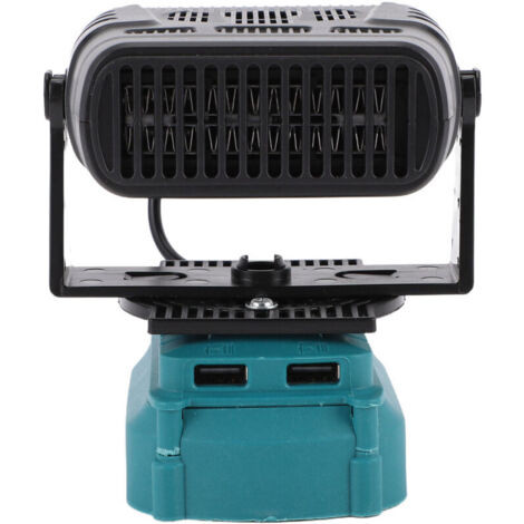 Chauffage d'appoint à température constante compatible avec la batterie lithium-ion BL1850, souffleur portable 200 W avec deux ports USB et deux réglages de température.