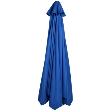 Parasol extérieur, imperméable et résistant aux UV, toile de remplacement pour parasol de terrasse, sans armature, bleu, pour parasol de style 3m, 6 baleines