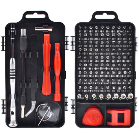 110 en 1 Kit Tournevis de precision, Set Outils avec Torx T1 T2 T3 T4 T5 T6 T7 T8 T9 T10 T15 T20, Etoile P2 P5 P6 P8, etc, pour iPhone, Macbook, Switch, PS4, Smartphone, Laptop, PC, Lunet