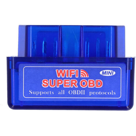 Mini détecteur de voiture WIFI compatible avec le scanner OBD2 ELM327 12 V, adaptateur de diagnostic Android, bleu