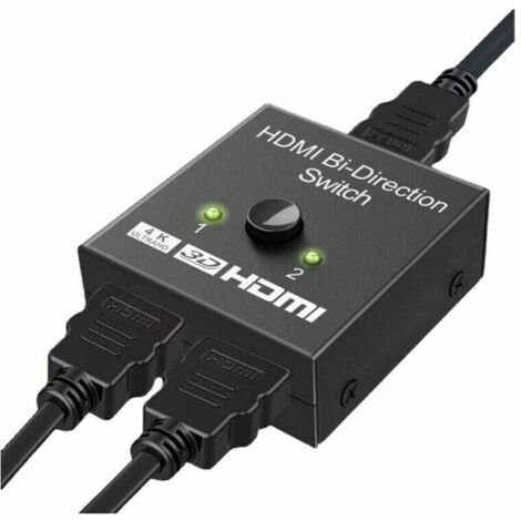 Commutateur HDMI bidirectionnel en aluminium avec prise en charge 4K 60Hz, capable de 1 entrée et 2 sorties, ou 2 entrées et 1 sortie Prend en charge les résolutions 4K, 3D et 1080P, H (1/4)