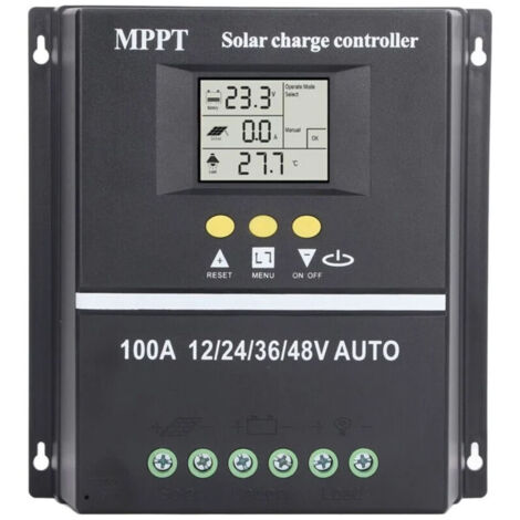Contrôleur de Charge solaire MPPT 100A – Double Port USB – Écran LCD rétroéclairé – Protection de tension – Compatible GEL et LifePO4 (1/4)