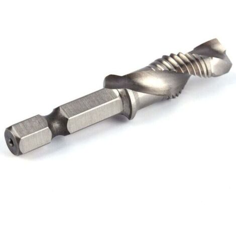 Foret Taraudeur M10, Foret à Queue Hexagonale 1/4" HSS Pour Tarauder Dans Le Bois, Le Plastique Et L'aluminium, Foret Combiné M10 Et Mèche De Taraud (1/4)