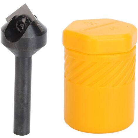 Fraise à rainurer en V avec plaquette carbure, queue de 6,35 mm (1/4"), chanfreinage à 90°, fraisage à 45°, pour le travail du bois.