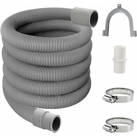 Tuyau de Vidange,Kit de Rallonge Machine a Laver,Uyau D'évacuation Lave Linge,Flexible D'évacuation Universel,Tuyau D'évacuation D'eau,Tuyau de Machine à Laver(3m) (1/4)