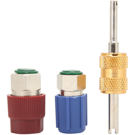 Adaptateur de conversion 3 pièces R12 R22 Filetage femelle 1/4 SAE vers R134A Interface mâle haute/basse tension 1316LH+1213AL
