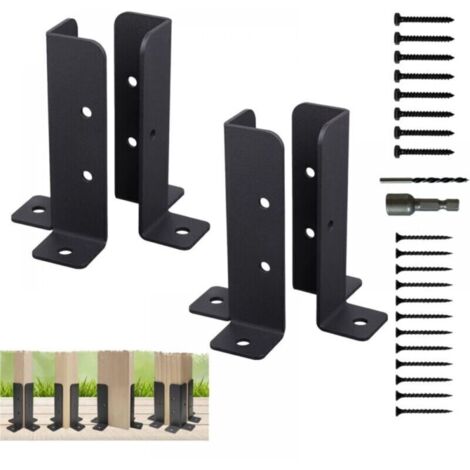 Supports de poteaux de terrasse réglables, Ensemble de 4 supports de base de poteau, Supports de pergola pour poteaux de 38x38 / 50x50 / 50x101 / 101x101mm, Balustrade de terrasse, Boîte aux lettres