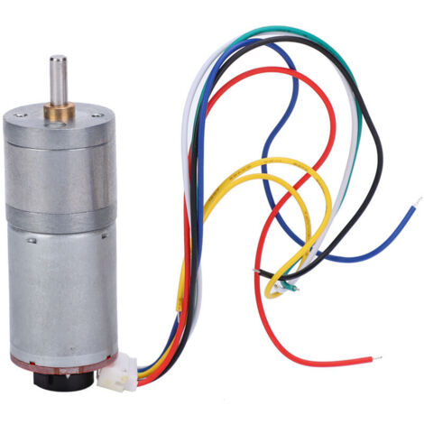 DC Gear Motor, GA25-370 Copper Stainless Steel DC Gear Motor, Professional DC Motor Reducer with Speed Encoder Brush(DC12V 500RPM)