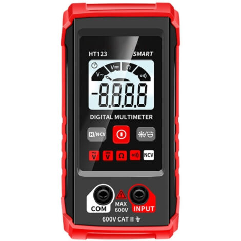 Multimètre Numérique HT-123 2000 Points De Mesure Intelligente Voltmètre à Plage Automatique Fonction De Tension Sans Contact Testeur De Tension Mesure La Tension AC/DC, La Résistance Et La Continuité