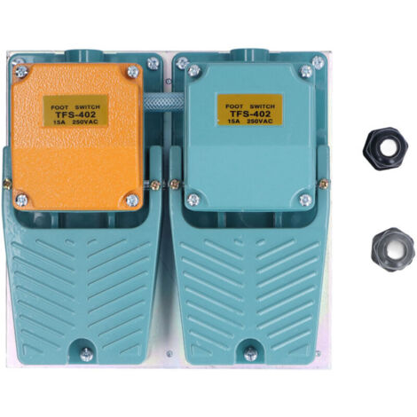 Interrupteur à pédale à réarmement automatique, 2 positions ouvertes, 2 positions fermées, en alliage d'aluminium avec connecteur, 15 A, 250 V (1/4)